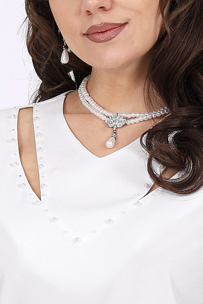 Блуза, брюки, кардиган Ninele 6109 молочный - фото 9