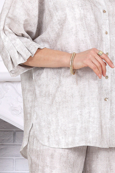 Блуза, брюки Ninele 6122 светло-бежевый - фото 7