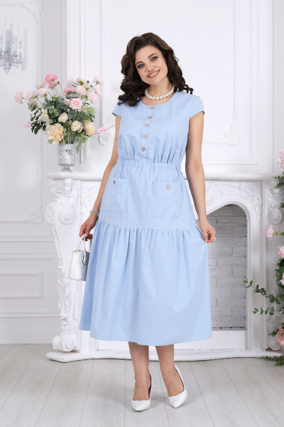 Платье Ninele 7535 голубой - фото 1