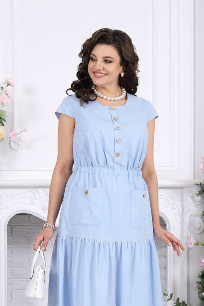 Платье Ninele 7535 голубой - фото 5
