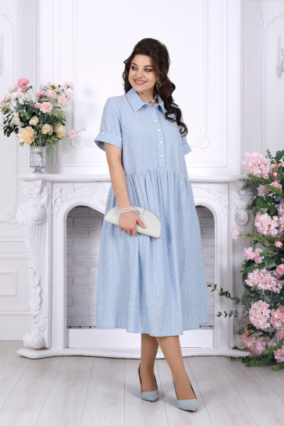 Платье Ninele 7536 голубой - фото 2