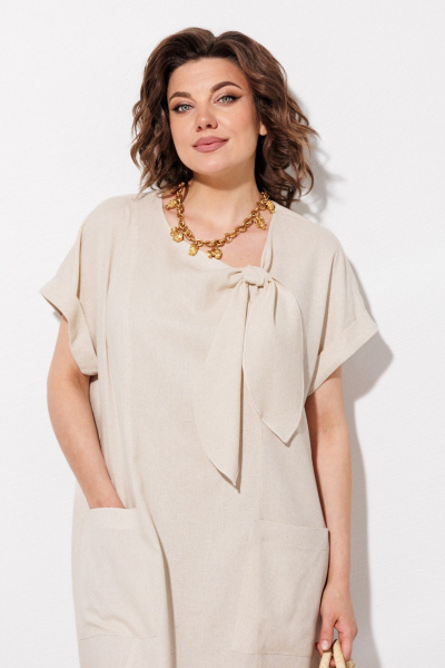 Платье ANASTASIA MAK 1326 бежевый - фото 11