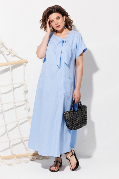 Платье ANASTASIA MAK 1326 голубой - фото 2