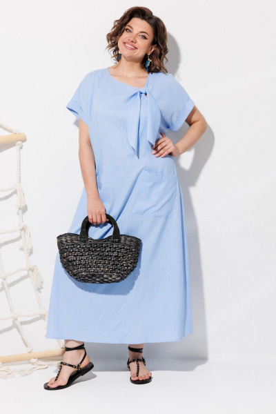 Платье ANASTASIA MAK 1326 голубой - фото 3