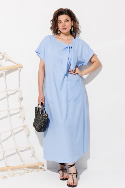 Платье ANASTASIA MAK 1326 голубой - фото 1
