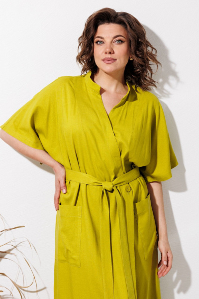 Платье ANASTASIA MAK 1327 олива - фото 15