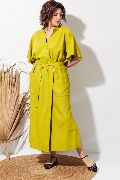 Платье ANASTASIA MAK 1327 олива - фото 11