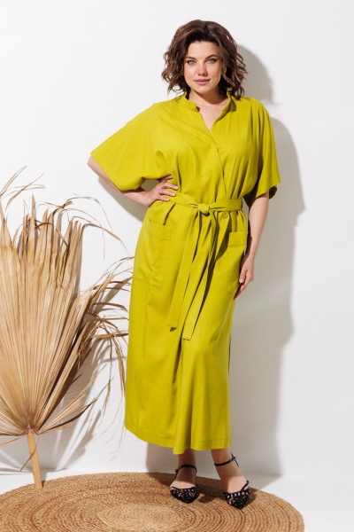 Платье ANASTASIA MAK 1327 олива - фото 2