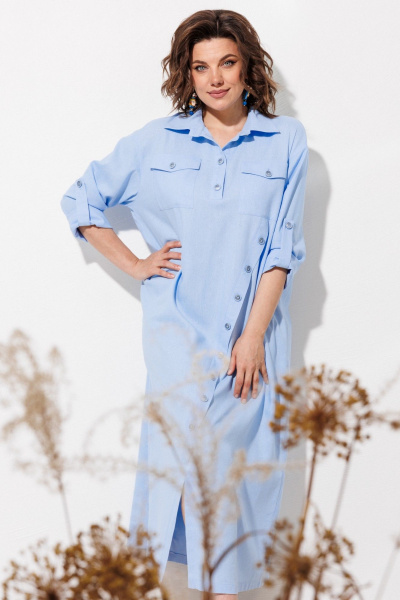 Платье ANASTASIA MAK 1330 голубой - фото 12