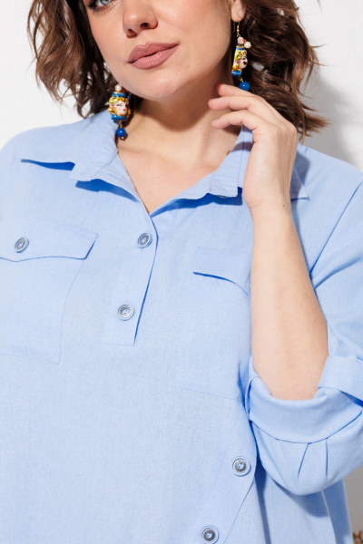 Платье ANASTASIA MAK 1330 голубой - фото 7