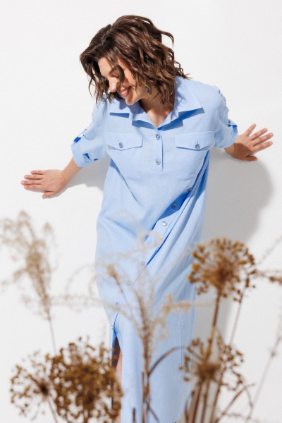 Платье ANASTASIA MAK 1330 голубой - фото 4