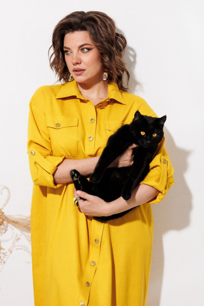 Платье ANASTASIA MAK 1330 желтый - фото 12