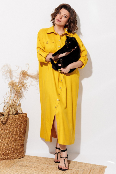 Платье ANASTASIA MAK 1330 желтый - фото 11
