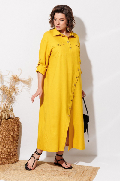 Платье ANASTASIA MAK 1330 желтый - фото 3