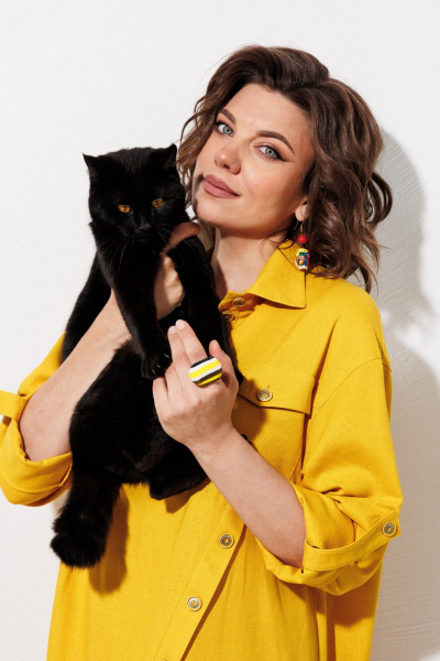 Платье ANASTASIA MAK 1330 желтый - фото 8