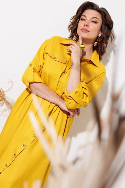 Платье ANASTASIA MAK 1330 желтый - фото 5