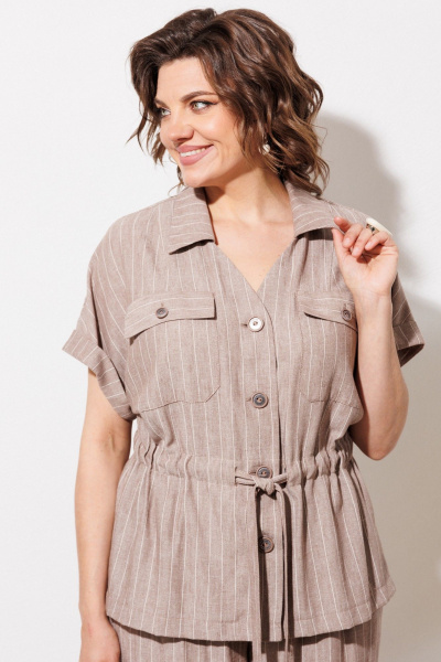 Брюки, рубашка ANASTASIA MAK 1337 какао - фото 13