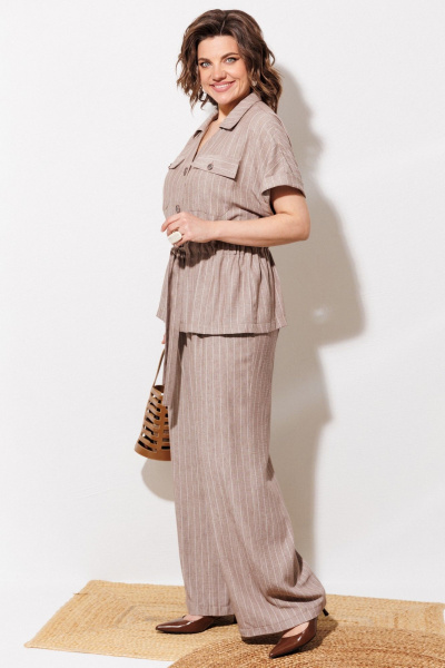 Брюки, рубашка ANASTASIA MAK 1337 какао - фото 9