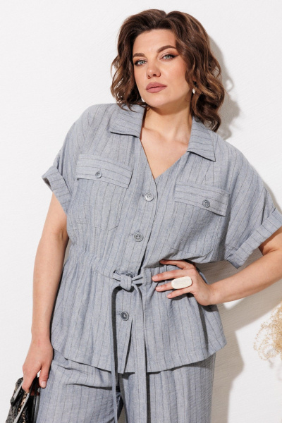 Брюки, рубашка ANASTASIA MAK 1337 светло-серый - фото 13