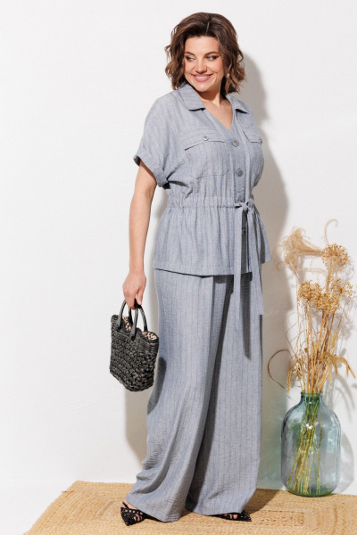 Брюки, рубашка ANASTASIA MAK 1337 светло-серый - фото 4