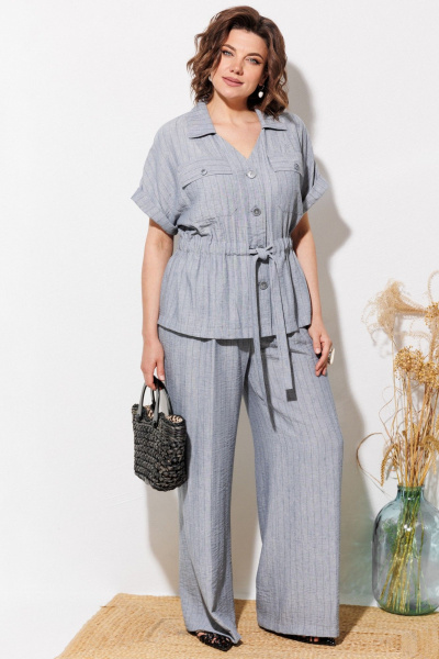 Брюки, рубашка ANASTASIA MAK 1337 светло-серый - фото 3