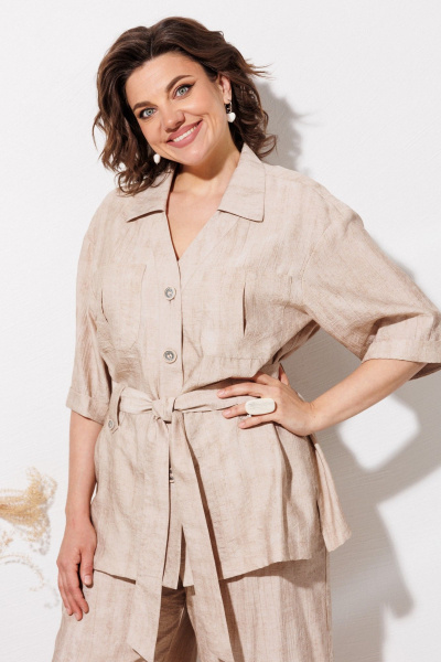 Брюки, рубашка ANASTASIA MAK 1339 бежевый - фото 13