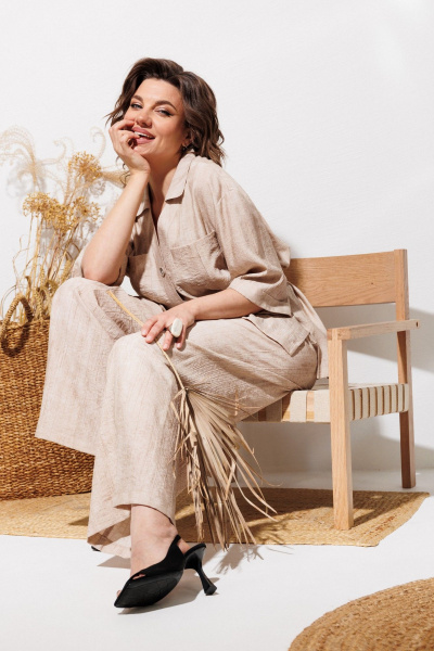 Брюки, рубашка ANASTASIA MAK 1339 бежевый - фото 10