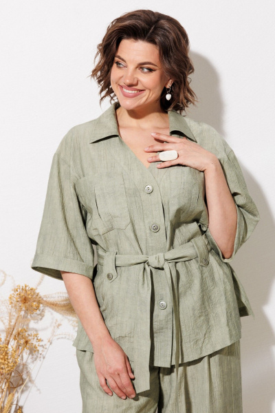 Брюки, рубашка ANASTASIA MAK 1339 мох - фото 13
