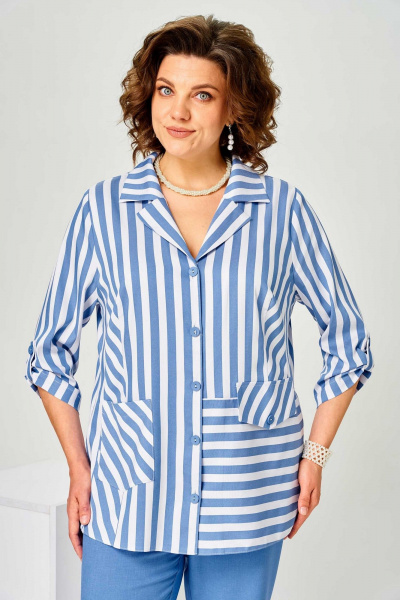 Блуза, брюки Асолия 1518 голубой - фото 9