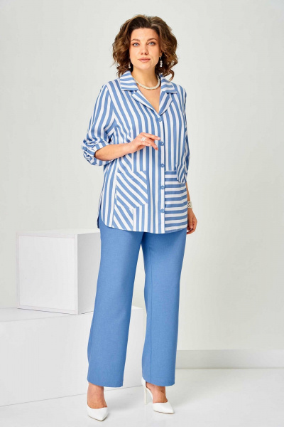 Блуза, брюки Асолия 1518 голубой - фото 7