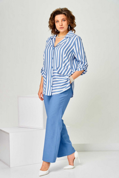 Блуза, брюки Асолия 1518 голубой - фото 6