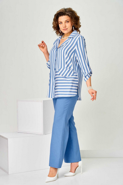 Блуза, брюки Асолия 1518 голубой - фото 5
