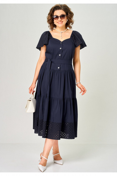 Платье EVA GRANT 7297С синий - фото 2