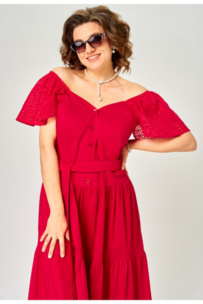 Платье EVA GRANT 7297С красный - фото 17
