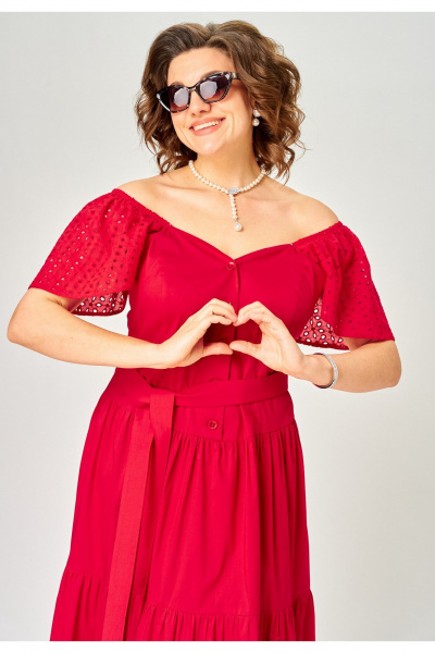 Платье EVA GRANT 7297С красный - фото 15