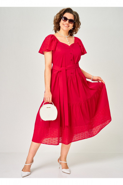Платье EVA GRANT 7297С красный - фото 12