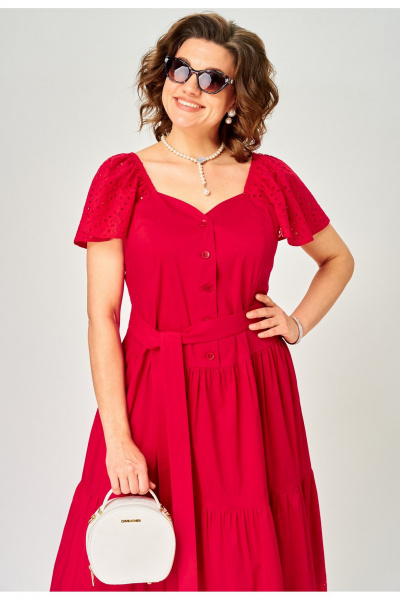 Платье EVA GRANT 7297С красный - фото 7