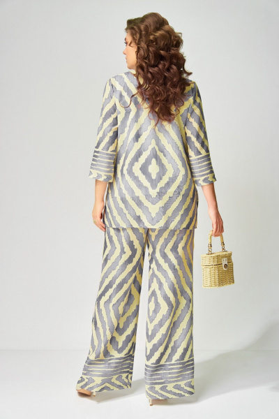 Блуза, брюки, топ Fita 1564 серо-лимонный - фото 8