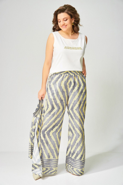 Блуза, брюки, топ Fita 1564 серо-лимонный - фото 3