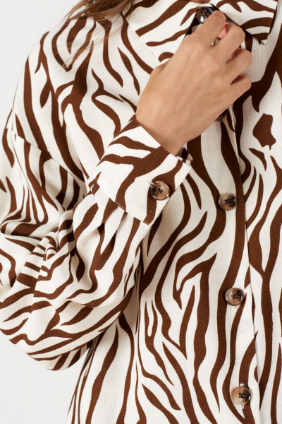 Блуза Nelva 23251 молочно-коричневый - фото 7