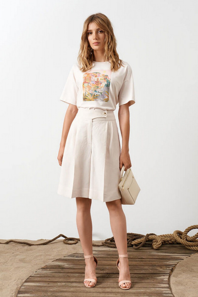 Шорты Nelva 31040 натуральный-лен - фото 1