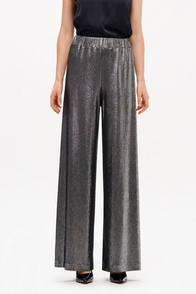 Брюки Nelva 31208 серебристо-черный - фото 2