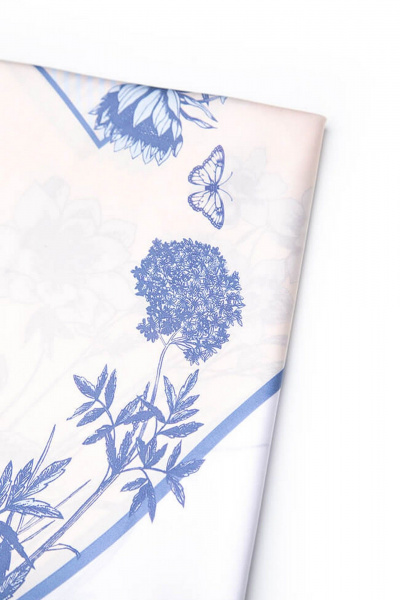 Платок Nelva 8390 бежево-синий_принт - фото 1