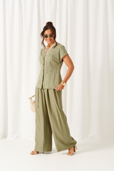 Брюки, жакет Beautiful&Free 6474 оливка - фото 4