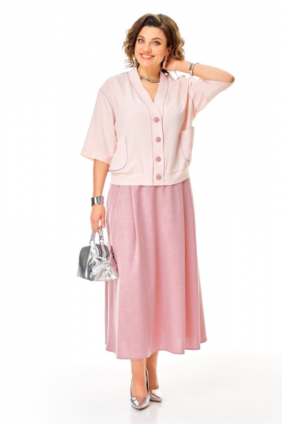 Жакет, юбка Aira Style 24143 пыльная_роза - фото 4