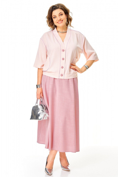 Жакет, юбка Aira Style 24143 пыльная_роза - фото 2