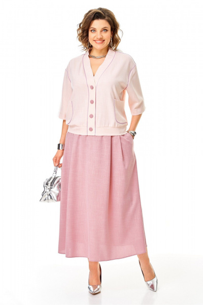 Жакет, юбка Aira Style 24143 пыльная_роза - фото 1