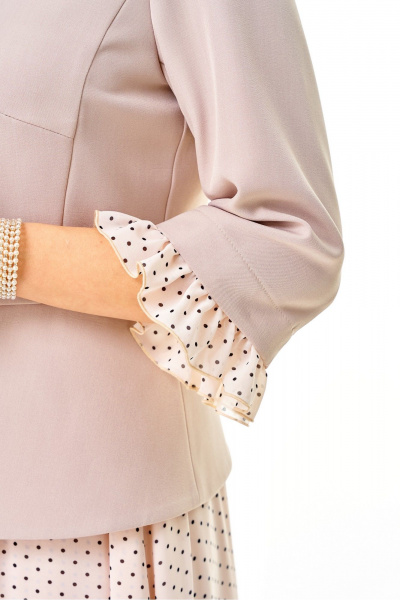 Жакет, юбка Aira Style 24144 бежевый - фото 3