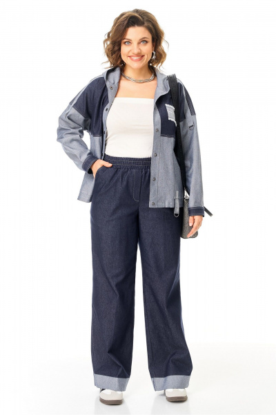 Брюки, жакет Aira Style 24223 синий - фото 10