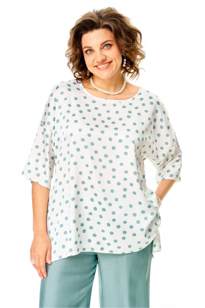 Блуза, брюки Anastasia 1341 бирюзовый-горох - фото 13